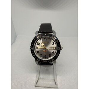 Citizen 21-Jewel Automatic Mens Watch With Day-Date Display Black Bezel & Strap